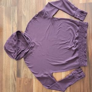 Lululemon Black Cherry Lead the Pack Hoodie Rulu LS Top